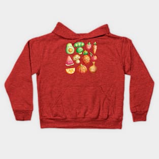 Fruits & Vegetables Illustration Kids Hoodie